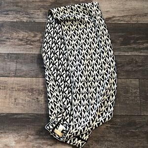 Michael Kors Monogram Black and Cream Pencil Skirt